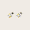 Baguette Open Square 18K Gold Plated Titanium Flat Back Earrings