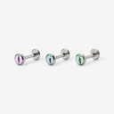 Bezel-set opal flat back earrings