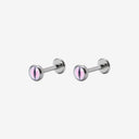 Bezel-Set Opal Titanium Flat Back Earrings