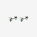 Bezel-Set Opal Titanium Flat Back Earrings