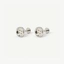 Button Coin Titanium Flat Back Earrings