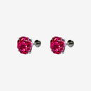 Dazzling Rose Cut Titanium Flat Back Earrings