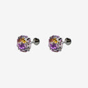 Dazzling Rose Cut Titanium Flat Back Earrings