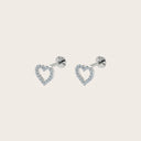 Diamond Heart 18K Gold Plated Titanium Flat Back Earrings