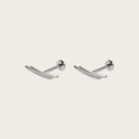 Double Lines 18K Gold Plated Titanium Flat Back Earrings