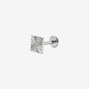 Fluted Block 18K Gold Plated Titanium Flat Back Earrings