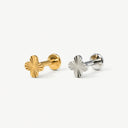 Fluted Four-Leaf Clover flat back earrings