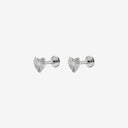 Fluted Heart 18K Gold Plated Titanium Flat Back Earrings