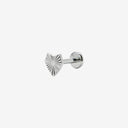 Fluted Heart flat back earrings
