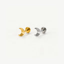 Fluted Moon flat back earrings