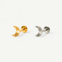 Fluted Moon flat back earrings
