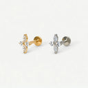 Four-leaf starburst flat back earrings