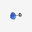Frosted Round CZ flat back earrings