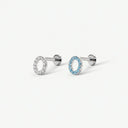 Full Diamond Oval Titanium Flat Back Earrings