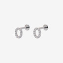 Full Diamond Oval Titanium Flat Back Earrings
