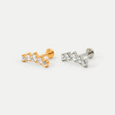 Graduated Pear 18K Gold Plated Titanium Flat Back Earrings