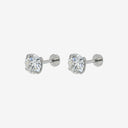 High-sparkle 5A Grade CZ Titanium Flat Back Earrings