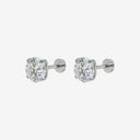 High-sparkle 5A Grade CZ Titanium Flat Back Earrings