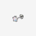 Iridescent Glass Pentagram Titanium Flat Back Earrings
