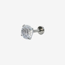 Jan to Dec Firework-Cut Round CZ flat back earrings