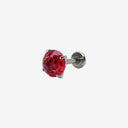 Jan to Dec Firework-Cut Round CZ flat back earrings