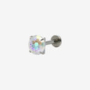 Jan to Dec Firework-Cut Round CZ flat back earrings