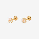 Little Daisy 18K Gold Plated Titanium Flat Back Earrings