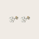 Pear-Petal Flower 18K Gold Plated Titanium Flat Back Earrings