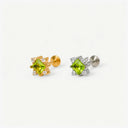 Peridot Kite-Set Compass 18K Gold Plated Titanium Flat Back Earrings