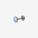 Round-Edged Moonstone 18K Gold Plated Titanium Flat Back Earrings