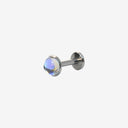 Round-Edged Moonstone 18K Gold Plated Titanium Flat Back Earrings