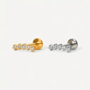 Round CZ Row flat back earrings