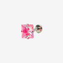 Sparkling Sugar Cube Titanium Flat Back Earrings