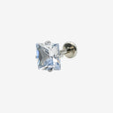 Sparkling Sugar Cube Titanium Flat Back Earrings