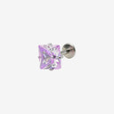 Sparkling Sugar Cube Titanium Flat Back Earrings