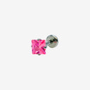 Sparkling Sugar Cube Titanium Flat Back Earrings
