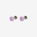 Sparkling Sugar Cube Titanium Flat Back Earrings