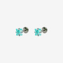Sparkling Sugar Cube Titanium Flat Back Earrings