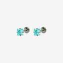 Sparkling Sugar Cube Titanium Flat Back Earrings