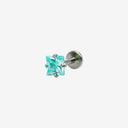 Sparkling Sugar Cube Titanium Flat Back Earrings