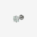 Sparkling Sugar Cube Titanium Flat Back Earrings
