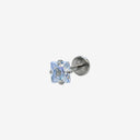 Sparkling Sugar Cube Titanium Flat Back Earrings