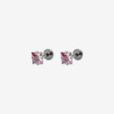 Sparkling Sugar Cube Titanium Flat Back Earrings