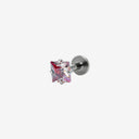 Sparkling Sugar Cube Titanium Flat Back Earrings