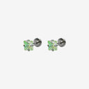 Sparkling Sugar Cube Titanium Flat Back Earrings