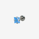 Sparkling Sugar Cube Titanium Flat Back Earrings