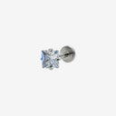 Sparkling Sugar Cube Titanium Flat Back Earrings