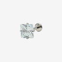 Sparkling Sugar Cube Titanium Flat Back Earrings