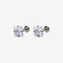 Sparkling Sugar Cube Titanium Flat Back Earrings