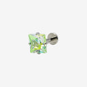 Sparkling Sugar Cube Titanium Flat Back Earrings